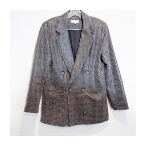 Waverly Grey Liberant Tweed Blazer SZ Medium Black Woven